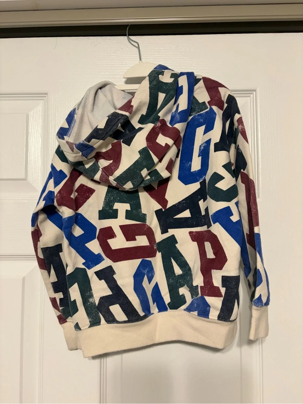 GAP Kids Logo Print Pullover Hoodie | Cream Multicolor | Kids